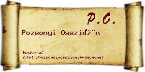 Pozsonyi Osszián névjegykártya